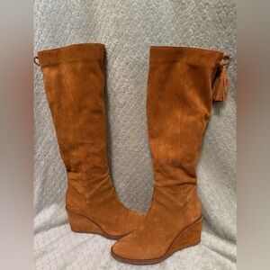 Antonio Melani Maesyn Oiled Suede Wedge Tall Boot size 7